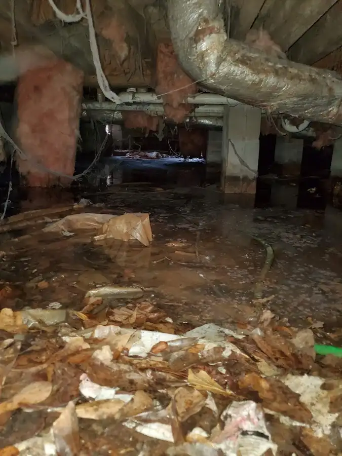 Crawl space flood assessment for Commercial Water Damage Restoration in Bennington